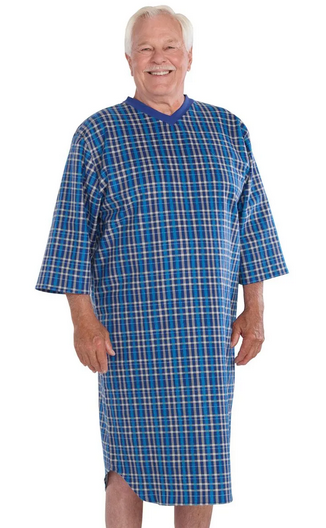 Amazon.com: Pack of 4-Unisex Hospital Gowns -3X- Blue/Green Squares Print :  Industrial & Scientific