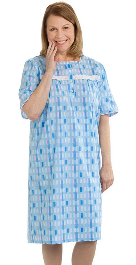 Organic Short Sleeeve Hospital Nursing Gown